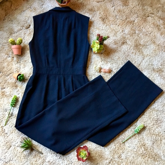 {Vintage Escada} Gold Button Dressy Black Jumpsuit - Picture 3 of 8